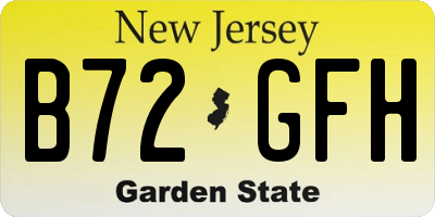 NJ license plate B72GFH