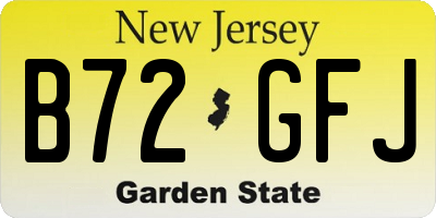 NJ license plate B72GFJ