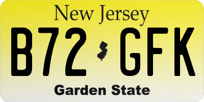 NJ license plate B72GFK