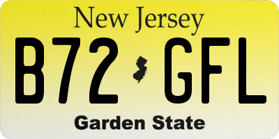 NJ license plate B72GFL
