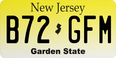 NJ license plate B72GFM