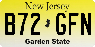NJ license plate B72GFN