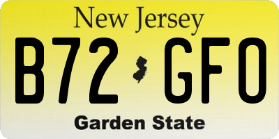 NJ license plate B72GFO