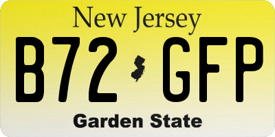 NJ license plate B72GFP