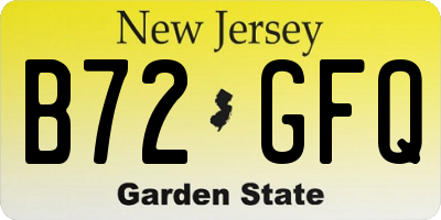 NJ license plate B72GFQ