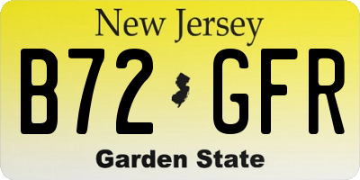 NJ license plate B72GFR