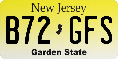 NJ license plate B72GFS
