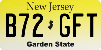 NJ license plate B72GFT
