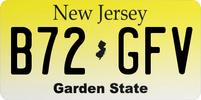 NJ license plate B72GFV