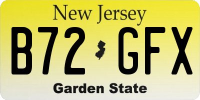 NJ license plate B72GFX
