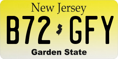 NJ license plate B72GFY