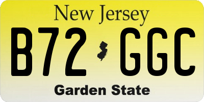 NJ license plate B72GGC
