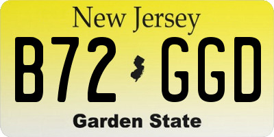 NJ license plate B72GGD