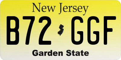 NJ license plate B72GGF