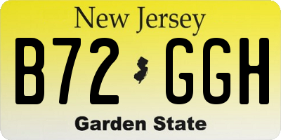NJ license plate B72GGH