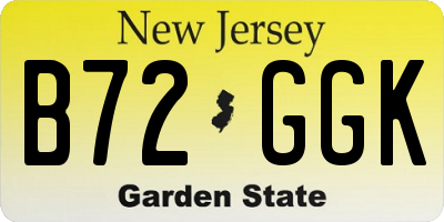 NJ license plate B72GGK