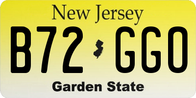 NJ license plate B72GGO