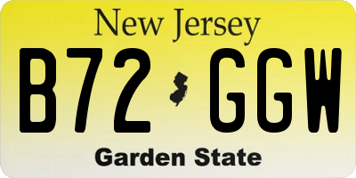 NJ license plate B72GGW