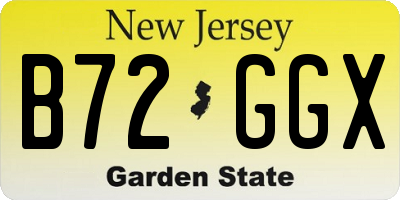 NJ license plate B72GGX