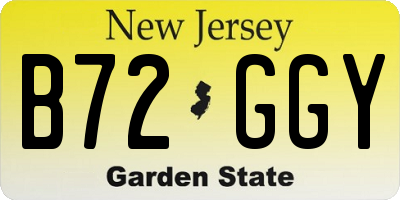 NJ license plate B72GGY