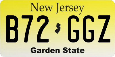 NJ license plate B72GGZ