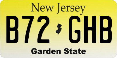 NJ license plate B72GHB