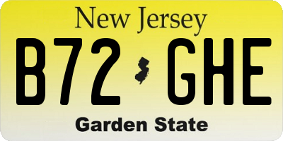 NJ license plate B72GHE