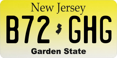 NJ license plate B72GHG
