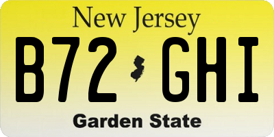 NJ license plate B72GHI