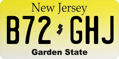 NJ license plate B72GHJ