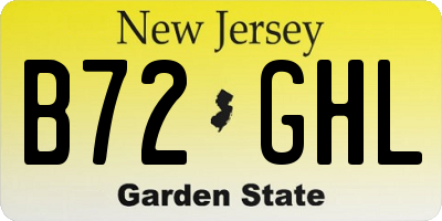 NJ license plate B72GHL