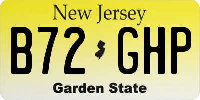 NJ license plate B72GHP