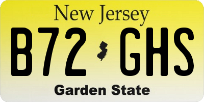 NJ license plate B72GHS