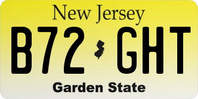 NJ license plate B72GHT