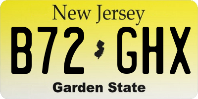 NJ license plate B72GHX