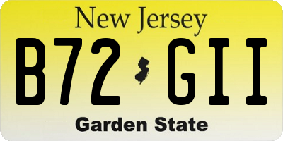 NJ license plate B72GII
