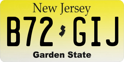 NJ license plate B72GIJ