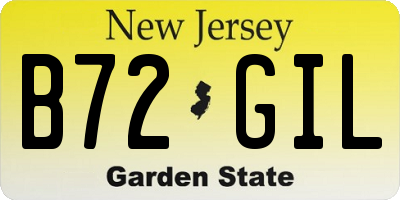 NJ license plate B72GIL