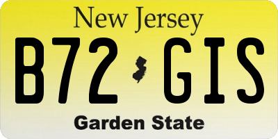 NJ license plate B72GIS