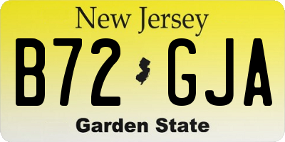 NJ license plate B72GJA