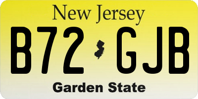 NJ license plate B72GJB