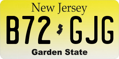 NJ license plate B72GJG