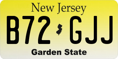 NJ license plate B72GJJ