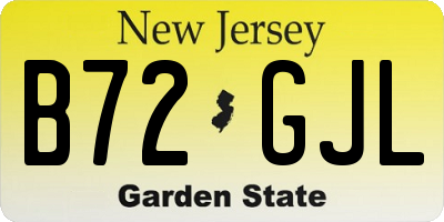 NJ license plate B72GJL