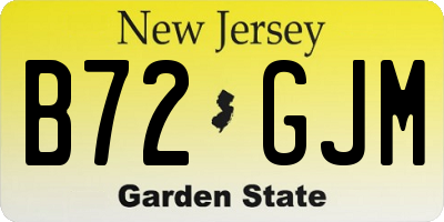NJ license plate B72GJM