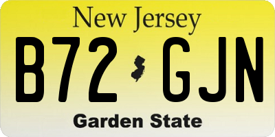 NJ license plate B72GJN