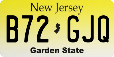 NJ license plate B72GJQ
