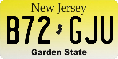 NJ license plate B72GJU