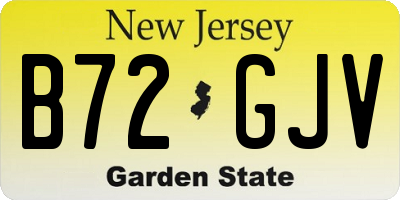NJ license plate B72GJV