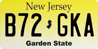 NJ license plate B72GKA